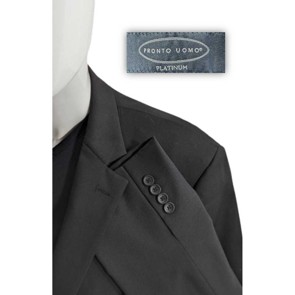 Pronto Uomo Platinum‎  Blazer Sport Coat Two Button Casual Suit Jacket 46R Wool